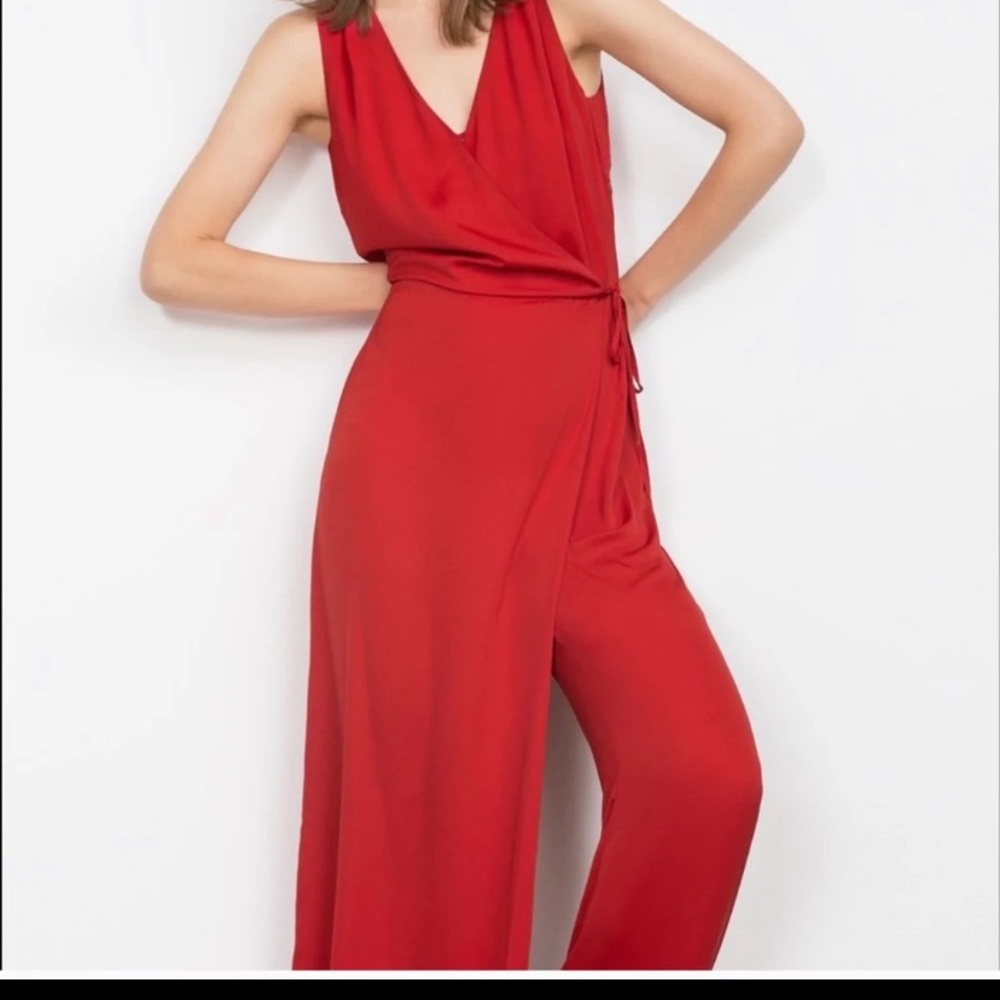 Zara red  jumpsuit